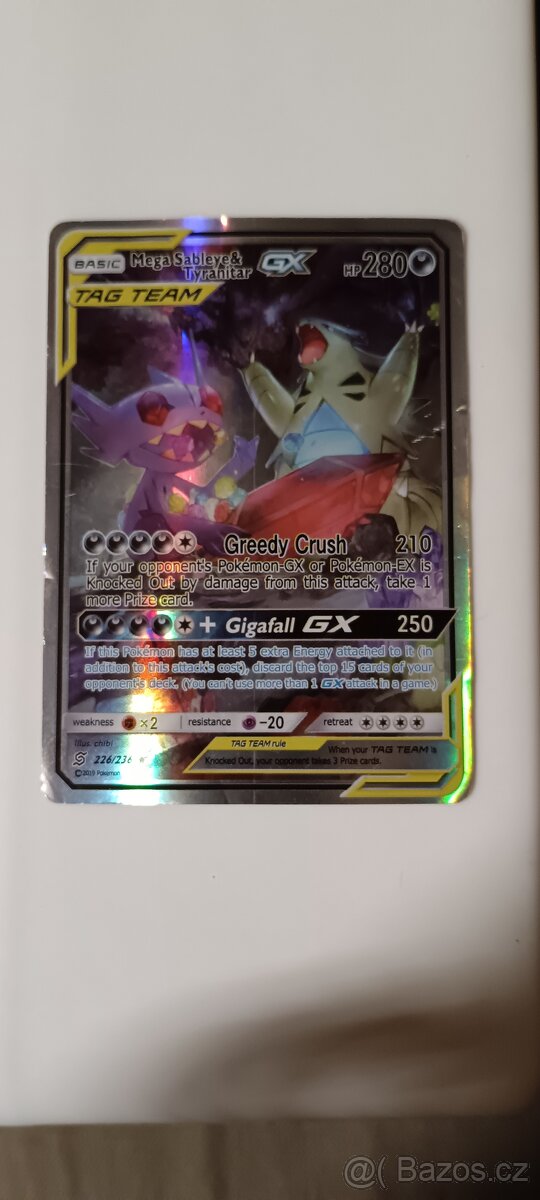 Prodám Mega Sableye & Tyranitar GX