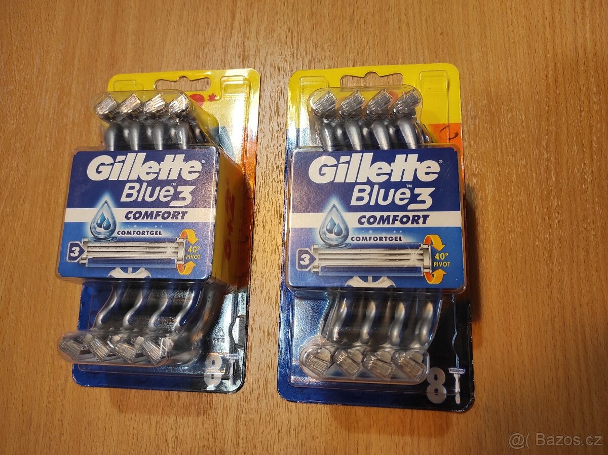 Holítka+Hlavice Gillette Blue3, nové, 2 sady, celkem 16 kusů