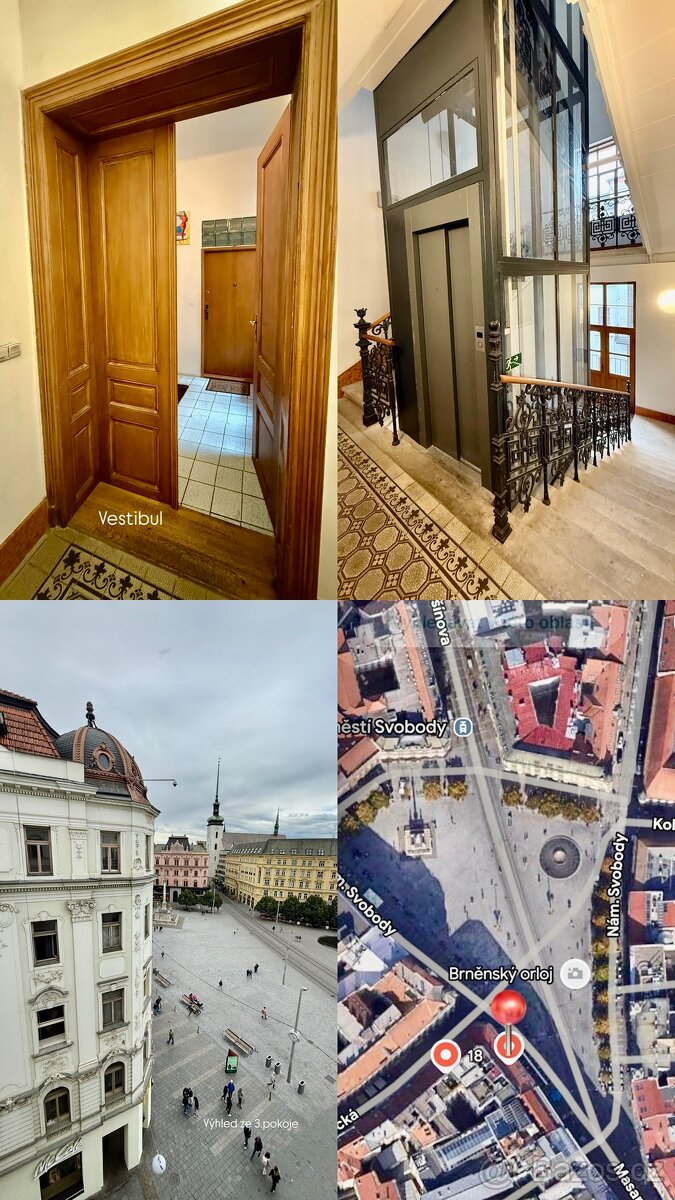 Pronájem bytu 3+1 v centru Brna – náměstí Svobody