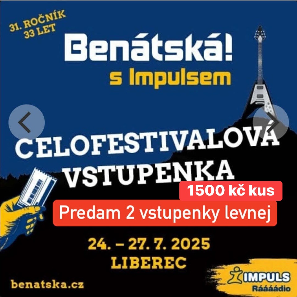 Celofestivalove vstupenky 2 benatska festival liberec