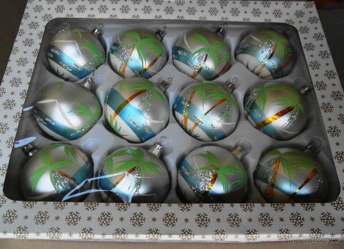 NOVÉ nepoužité skleněné vánoční ozdoby