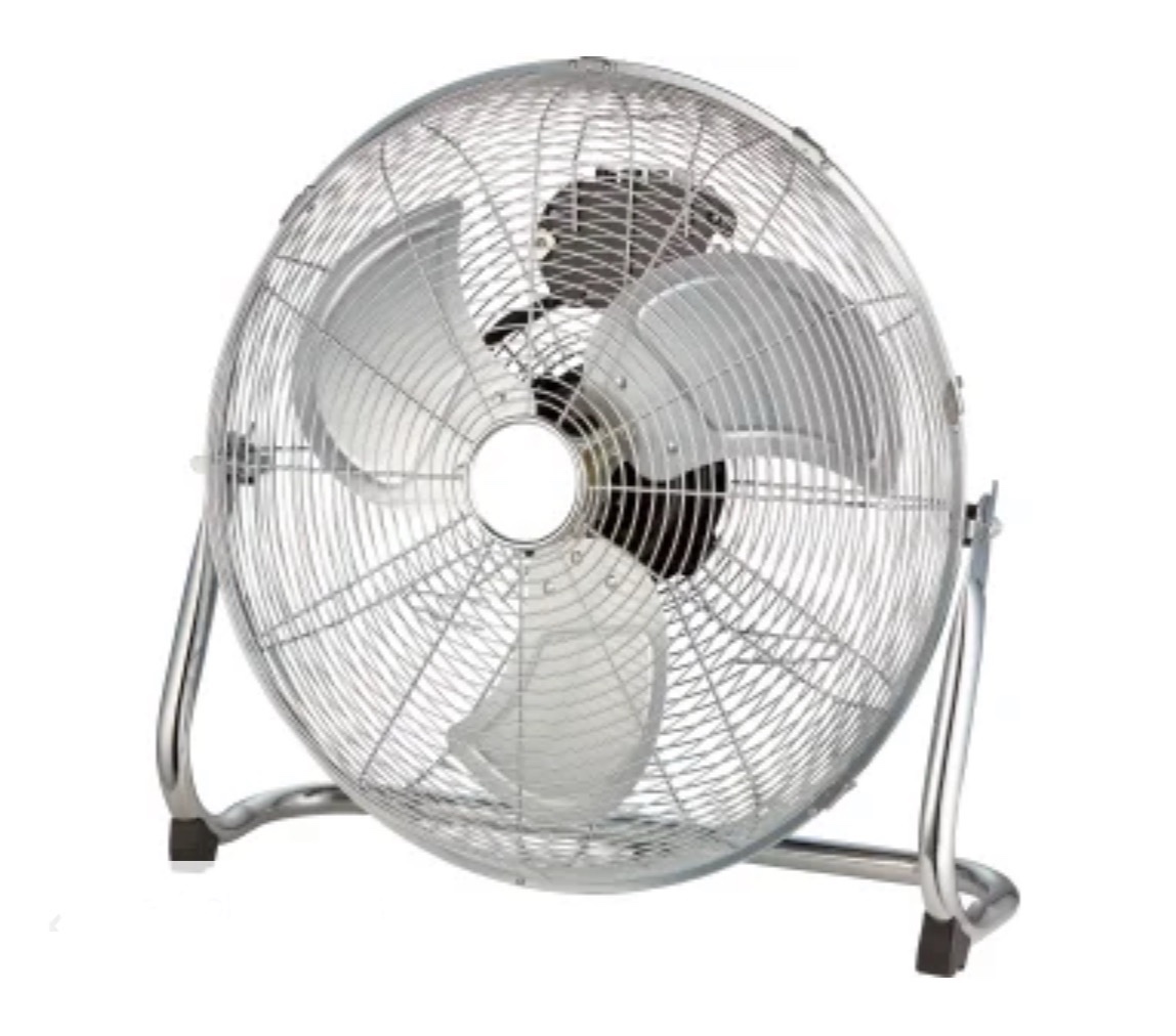 Podlahový ventilátor, chrom, pr. 45 cm