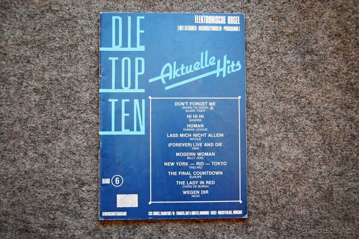 Die Top Ten Aktuelle Hits - starší noty pro klavír, keyboard