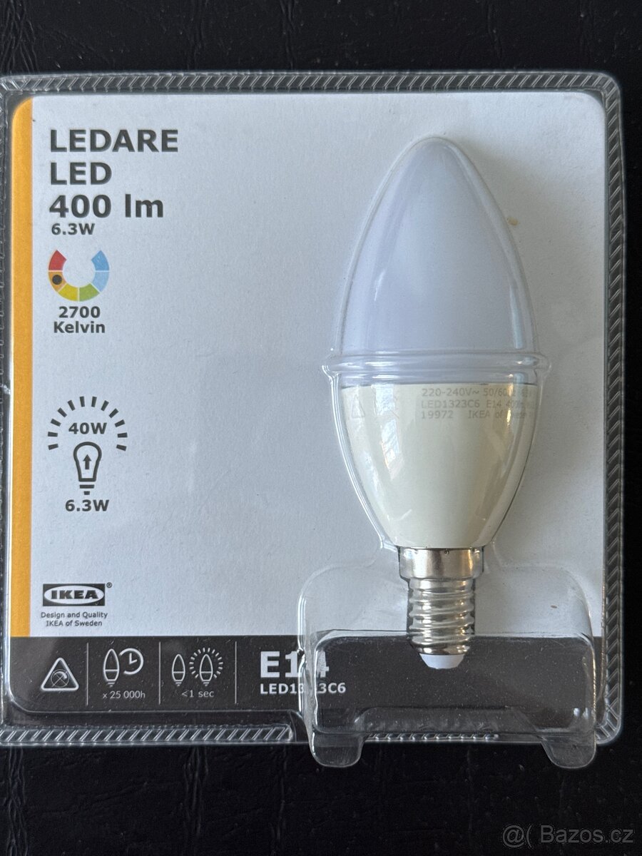 LED žárovka IKEA E14 400lm 6,3W(6.3w)