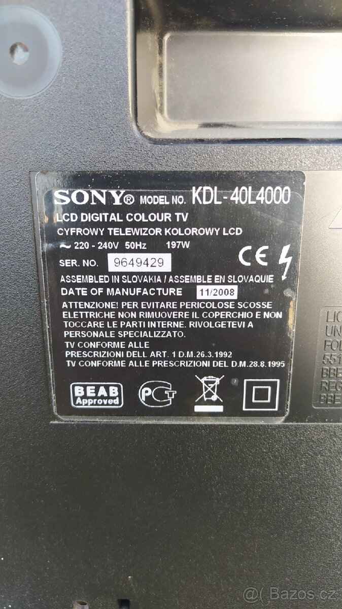 Náhradní díly SONY Bravia