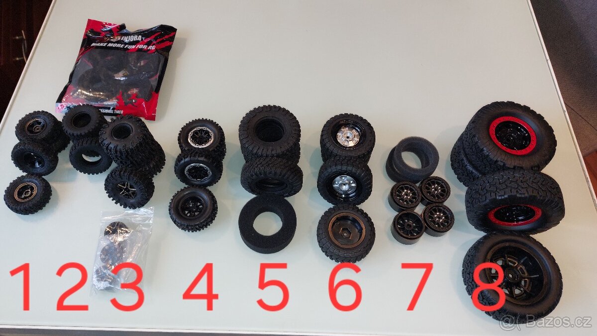 RC kola nové 1:24 1:18 1:12 1:10 měkké expe offroad trial