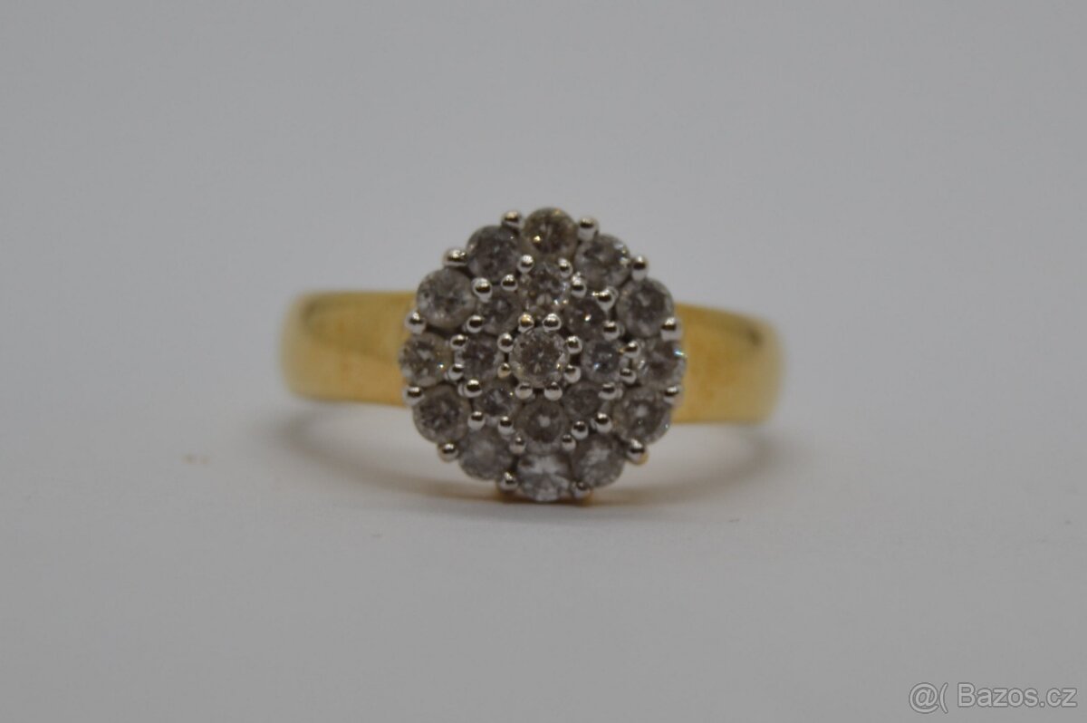 Zlatý prsten s brilianty 1CT