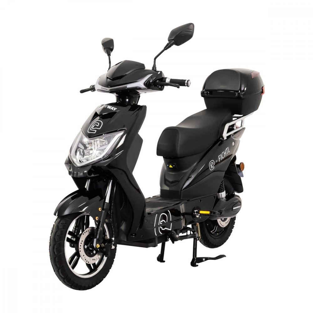 Elektroskútr RACCEWAY® E-FICHTL®, černý-lesklý s baterií 20A