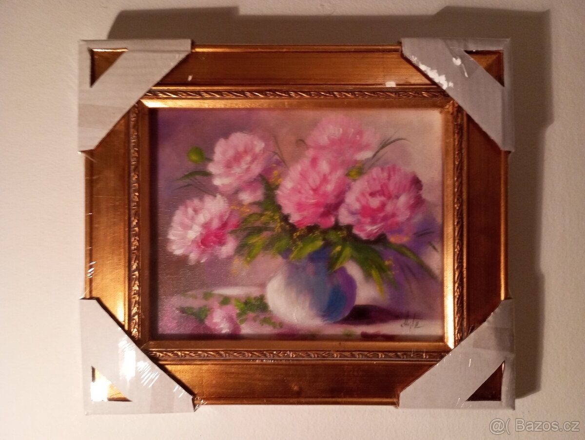 Olejomalba na plátně - zdobený rám 310x260mm - 37 -