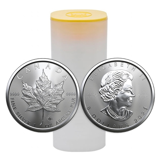 Maple Leaf tuba 25x1oz, rok 2021