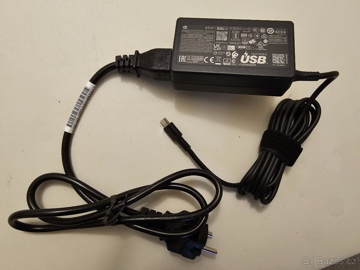 Nový originální HP nabíjecí adaptér USB-C, 65W