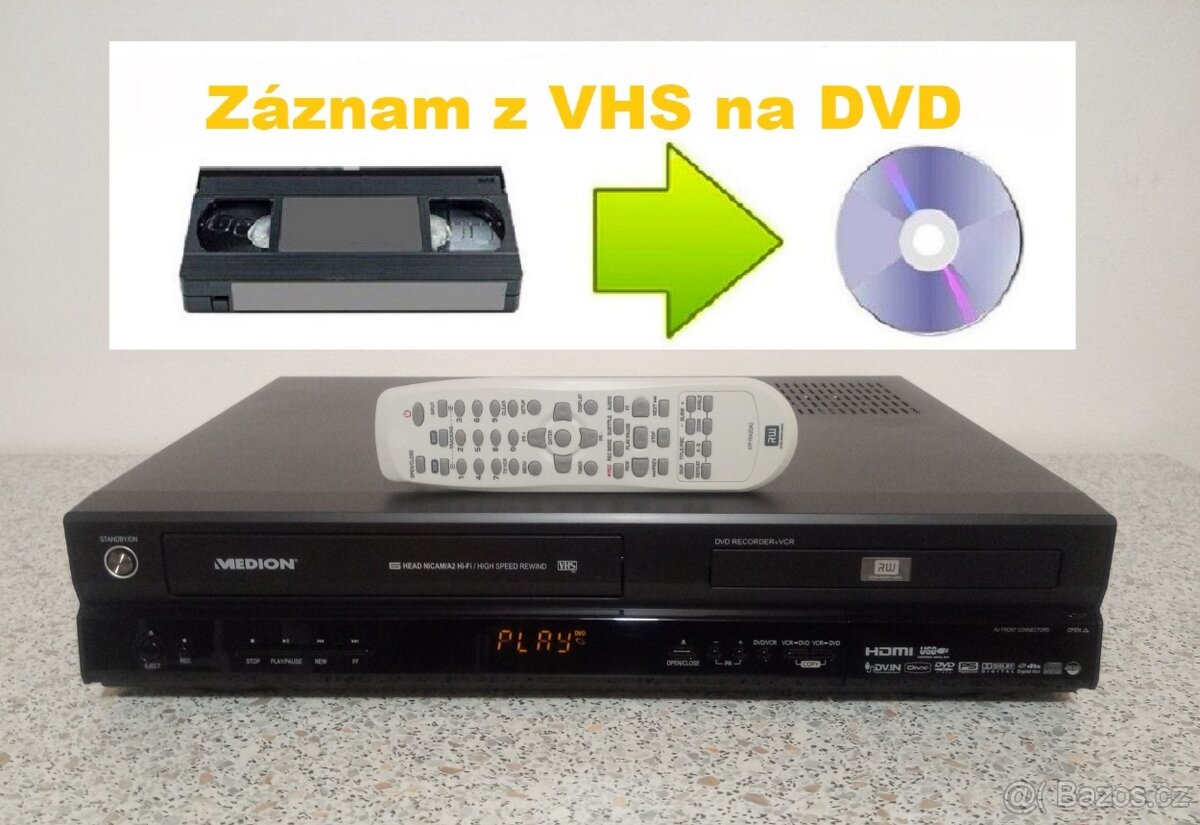 VHS-DVD rekordér Medion MD81664 - hdmi