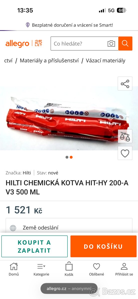 Chemická kotva Hilti