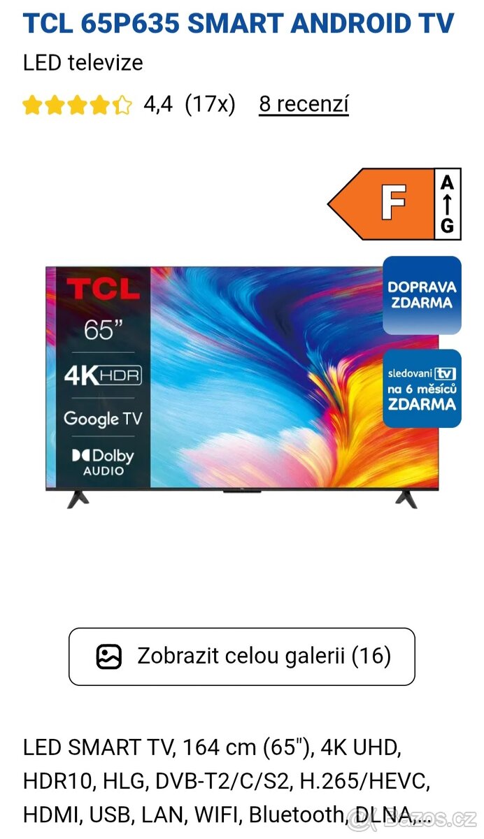 TCL televize 65