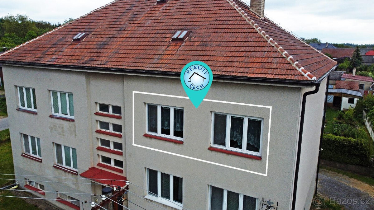 Byt 3+1(73 m2) s gar. a zahr.,Lesonice okr.Třebíč/REZERVACE/