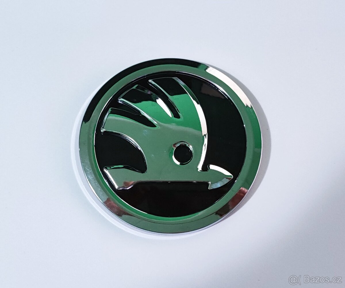 Znak Škoda stříbrný 10cm, 100mm