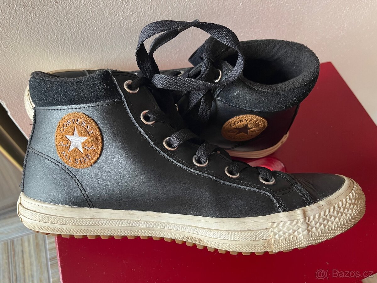 Zateplené kožené kotníkové boty Converse, vel. 38,5