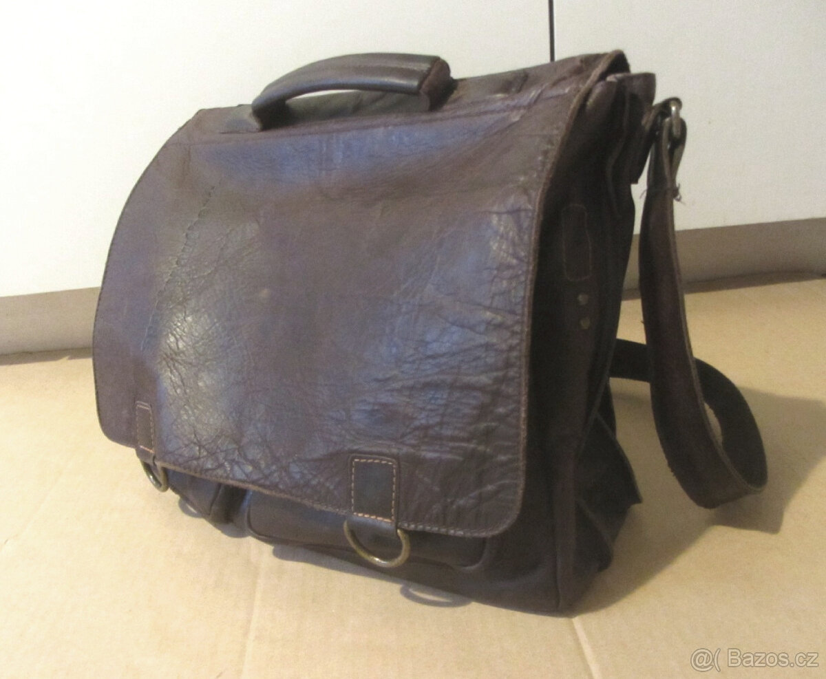 Vintage hnědá kožená pánská taška