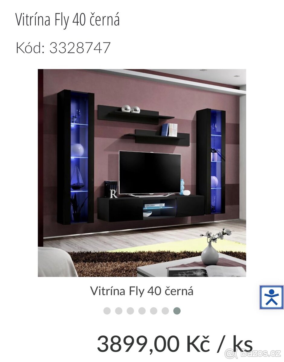 Vitrína podsvícená, závěsná