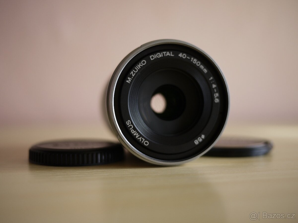 Objektiv Olympus 40-150mm +nové UV a PL 58mm filtr...