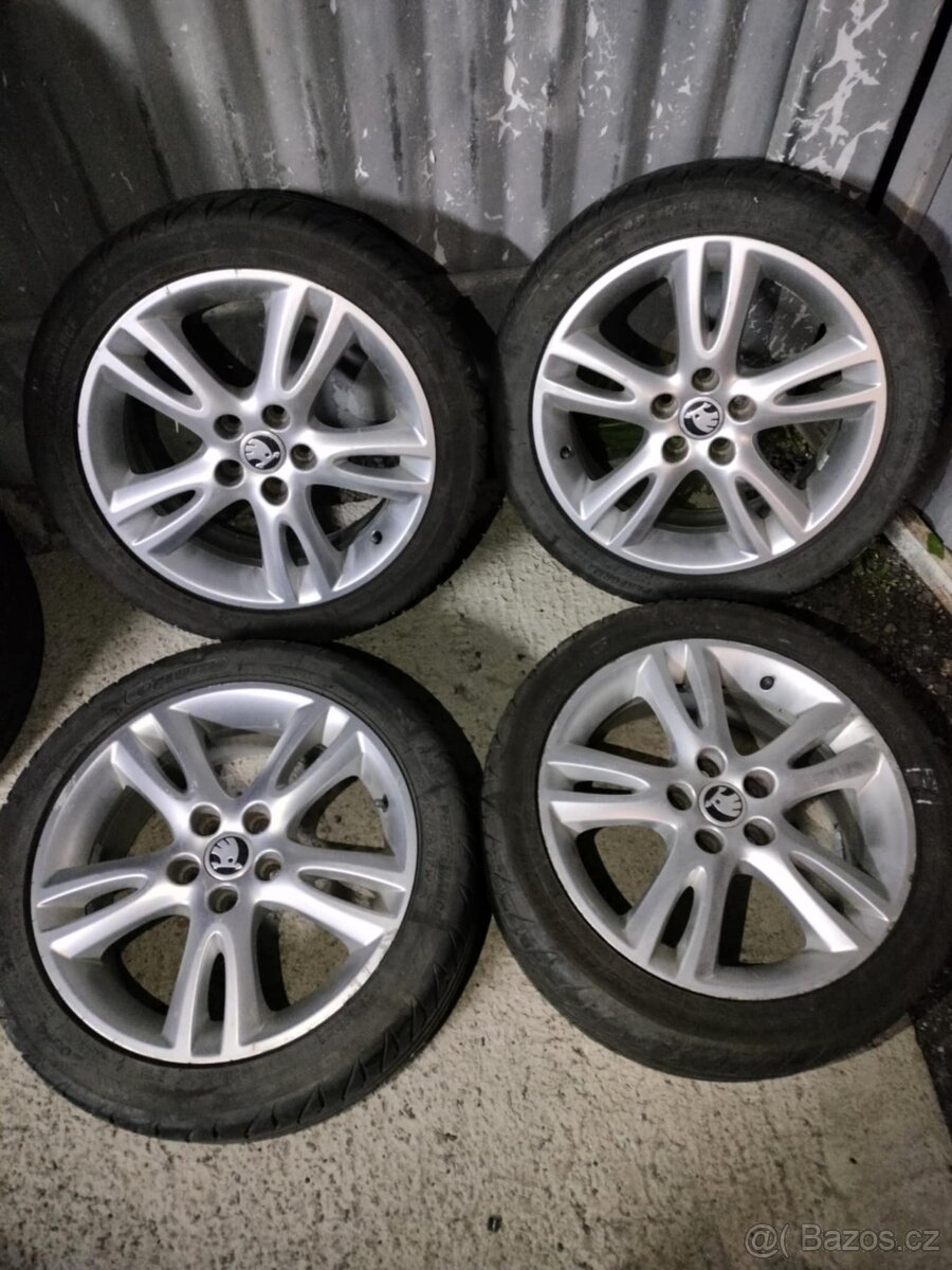 4ks alu disky orig. Skoda 5x100 r16 205/45 r16