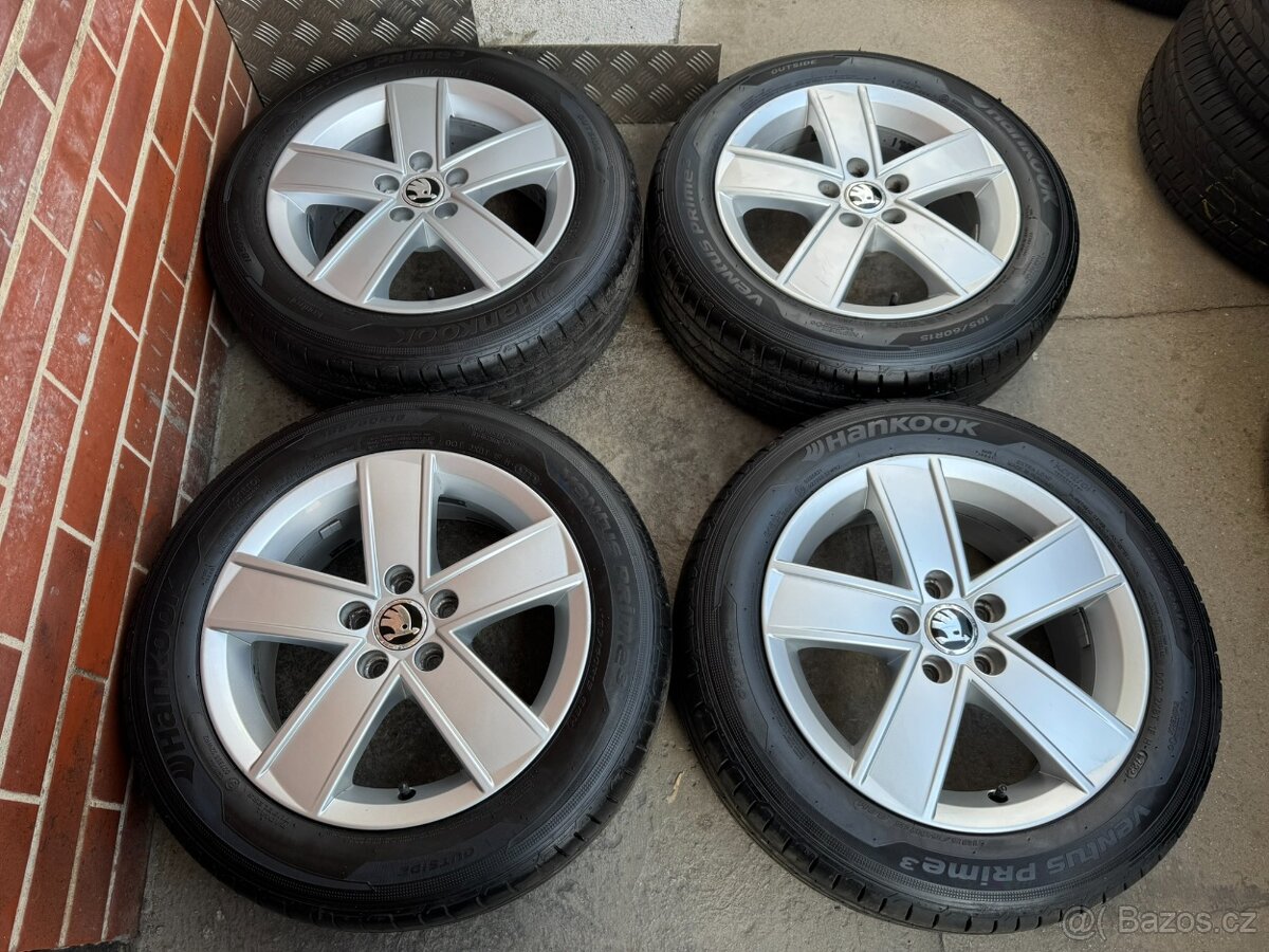 Alu 15" 5x100 škoda Propeller letní 95% Rapid Fabia3