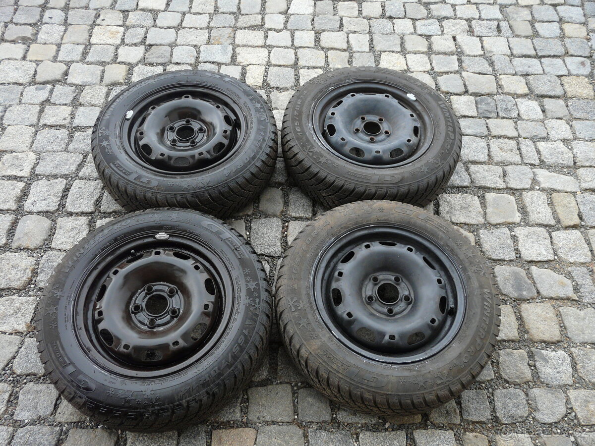 ZIMNÍ PNEU + DISKY ŠKODA14" SEAT VW 165/70R14