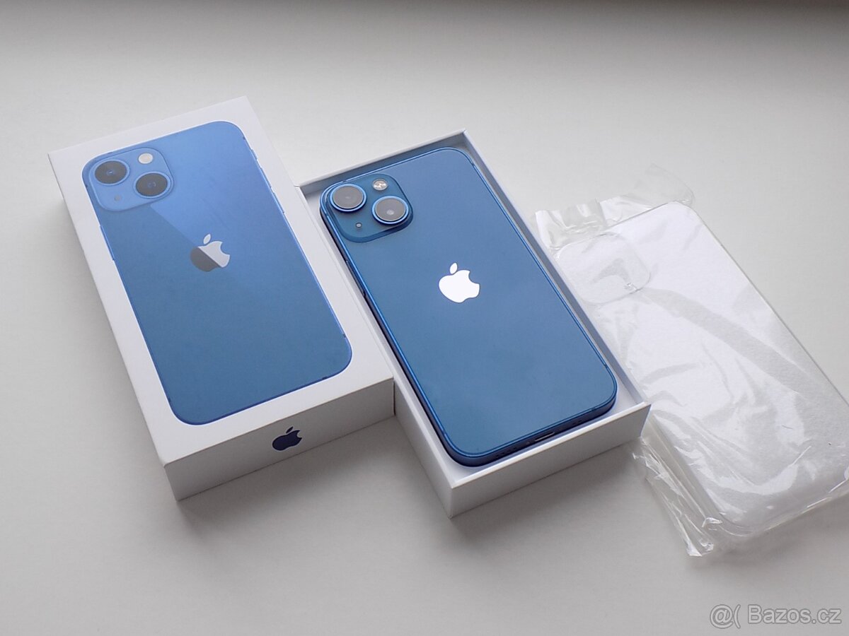 Apple iPhone 13 mini 128GB Modrý - ZÁRUKA - 100% BATERIE