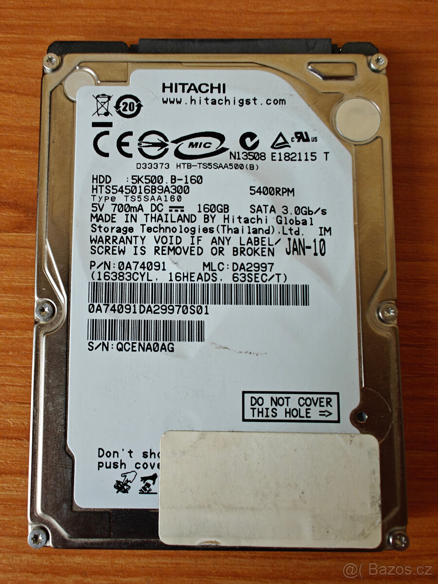 2.5" HDD HITACHI 160 GB