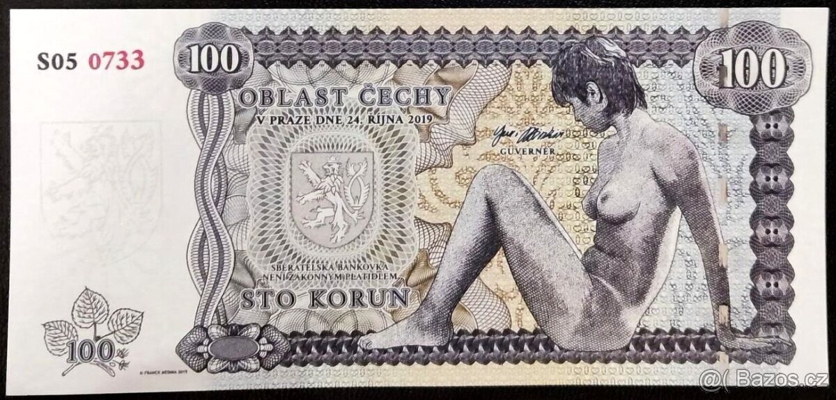Bankovka 100 Korun, Oblast Čechy, UNC, Franck Medina 2019