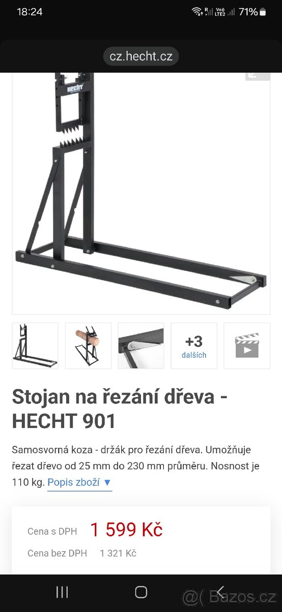 Prodám stojan na řezání dřeva
