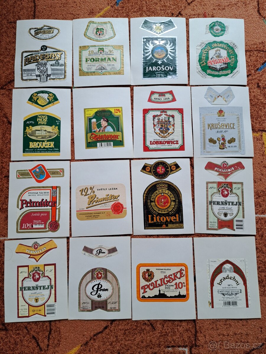 Retro pivní etikety 90. léta