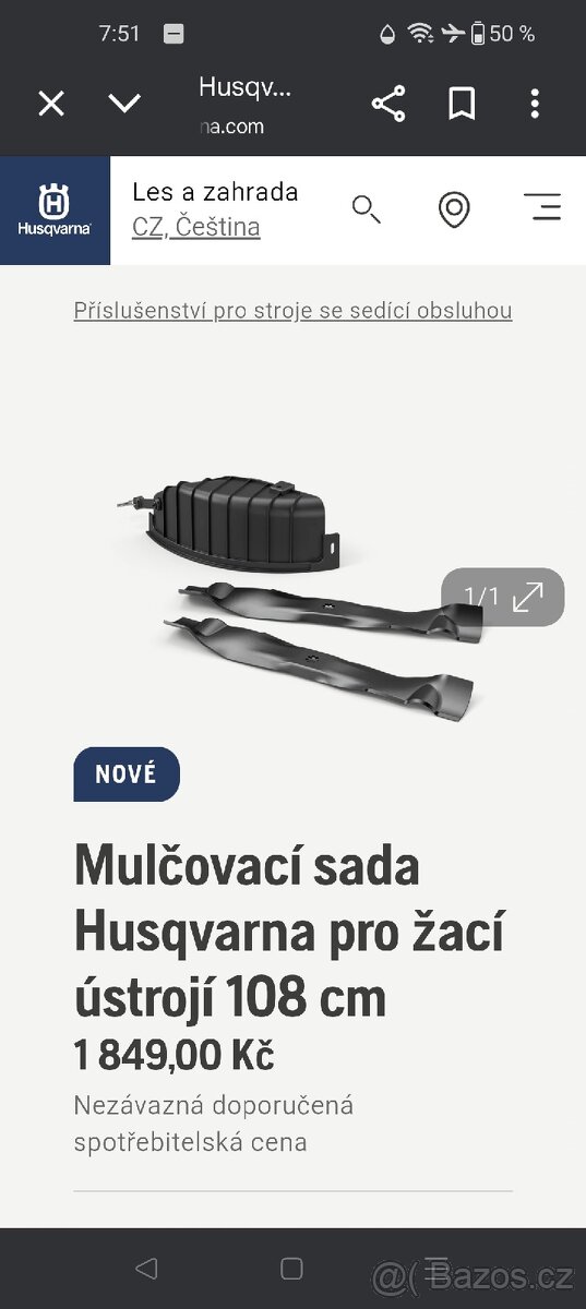 Mulčovací sada Husqvarna pro žací ústrojí 108cm