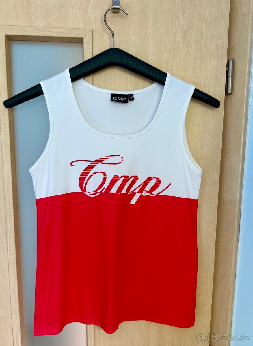 Dám. bílo-červené sportovní tílko CMP, vel. S, sleva