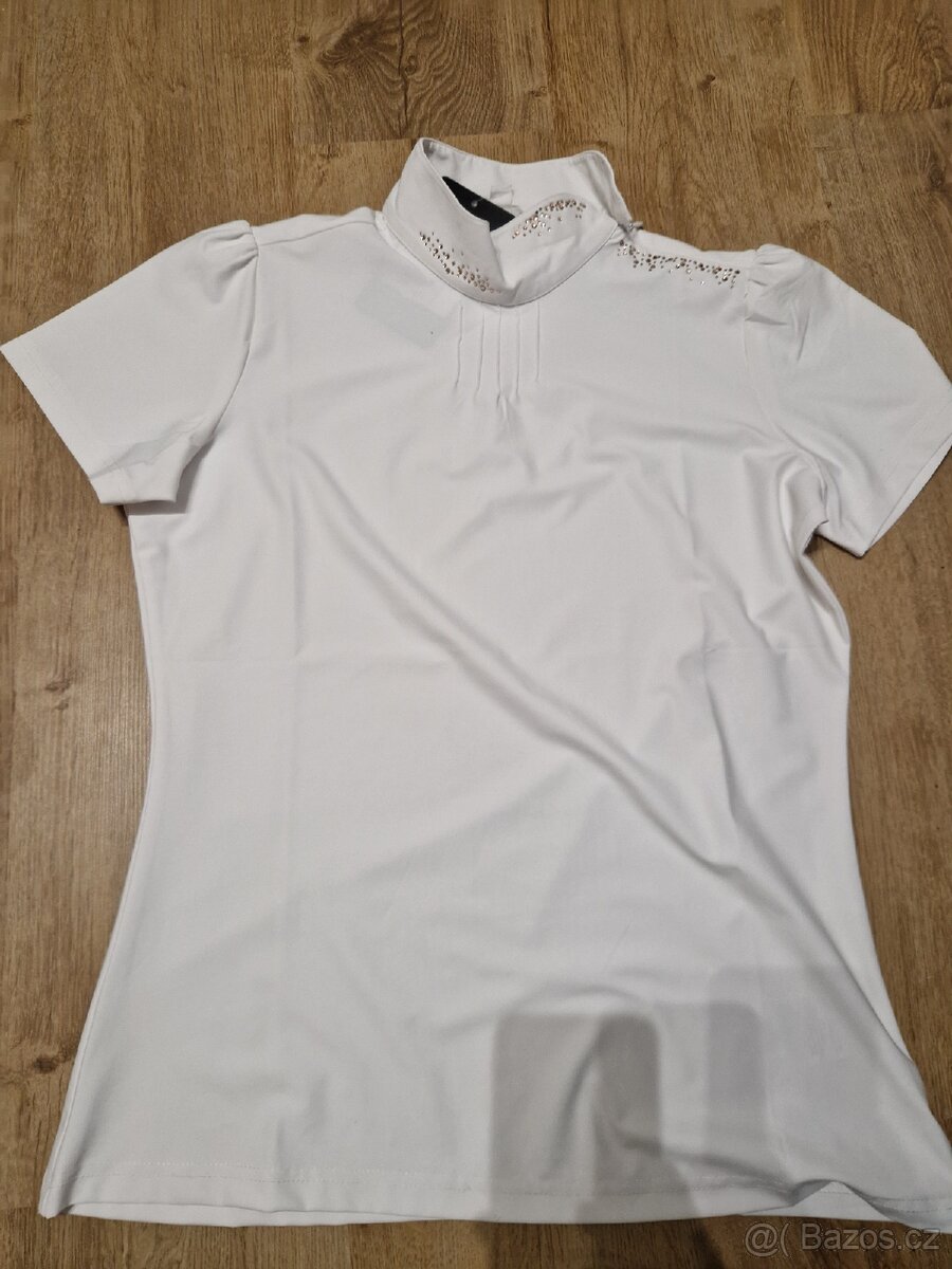 Bílé závodní tričko HKM