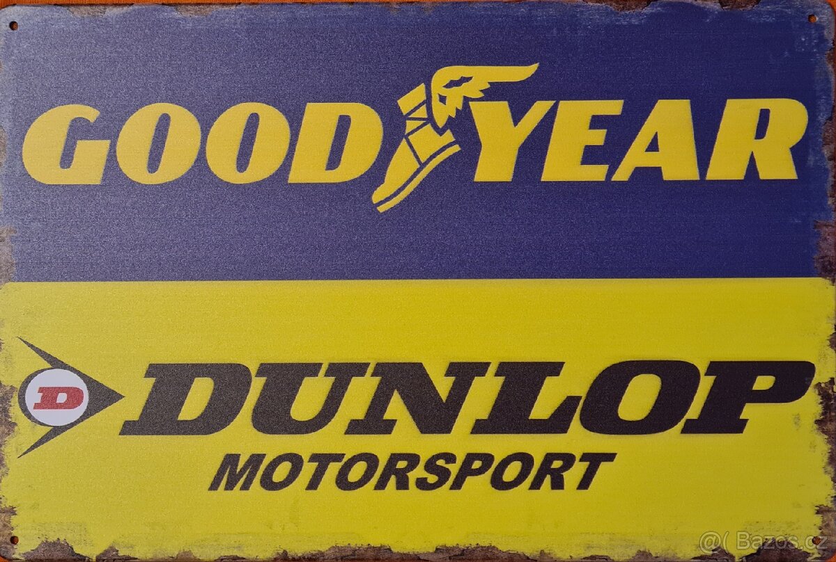 Plechová cedule retro 30x20 GY&DUNLOP