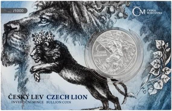 Stříbrná uncová mince Český lev 2024 stand číslovaný