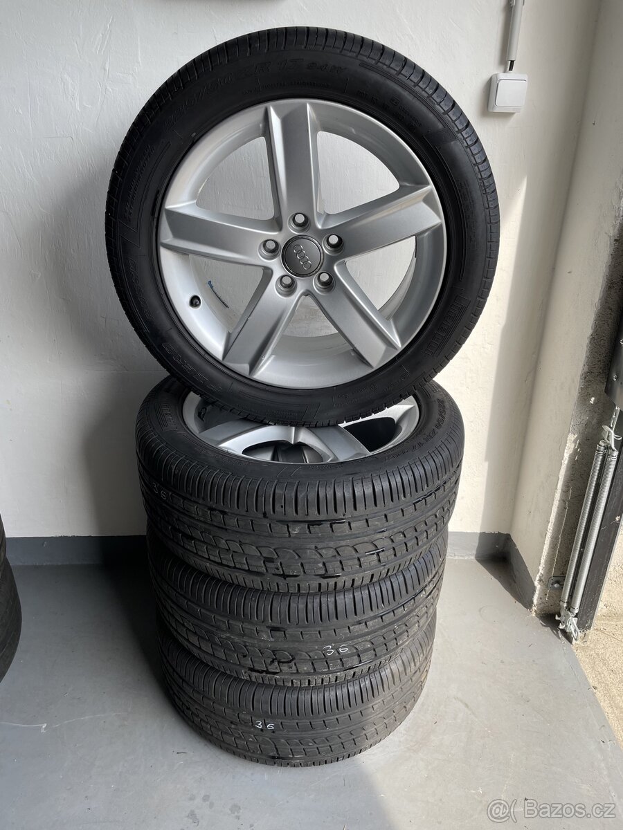 ☀️Alu sada AUDI 17" pneu Pirelli 225/50/17, DOT12