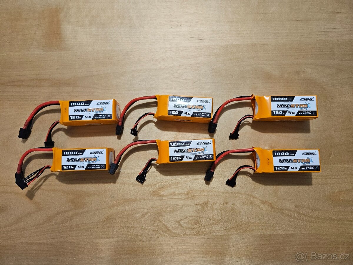 Prodám šest (6x) 4S baterii CNHL Ministar 1800 mAh (120C)