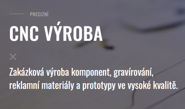 CNC frézování / gravírování