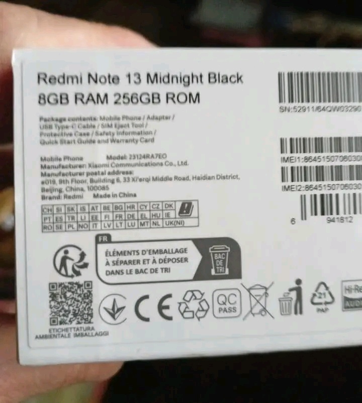 Redmi note 13midnight black