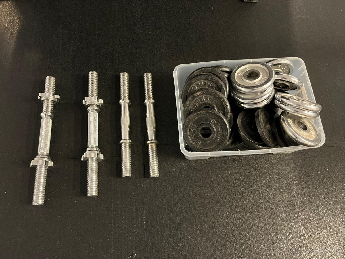 Sada jednoruček – 53 kg – litina + chrom