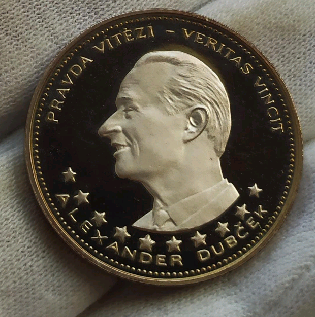 Ag medaile Dubček/Hus Proof 1968