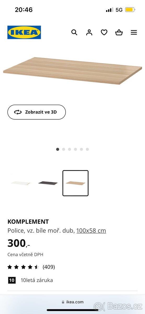 Ikea Komplement 100x58
