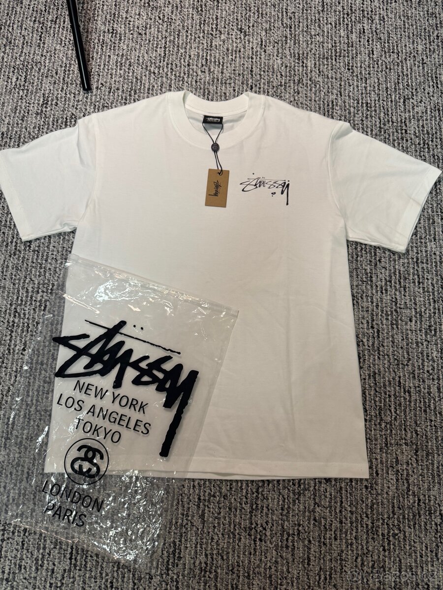 tricko stussy basic tee white