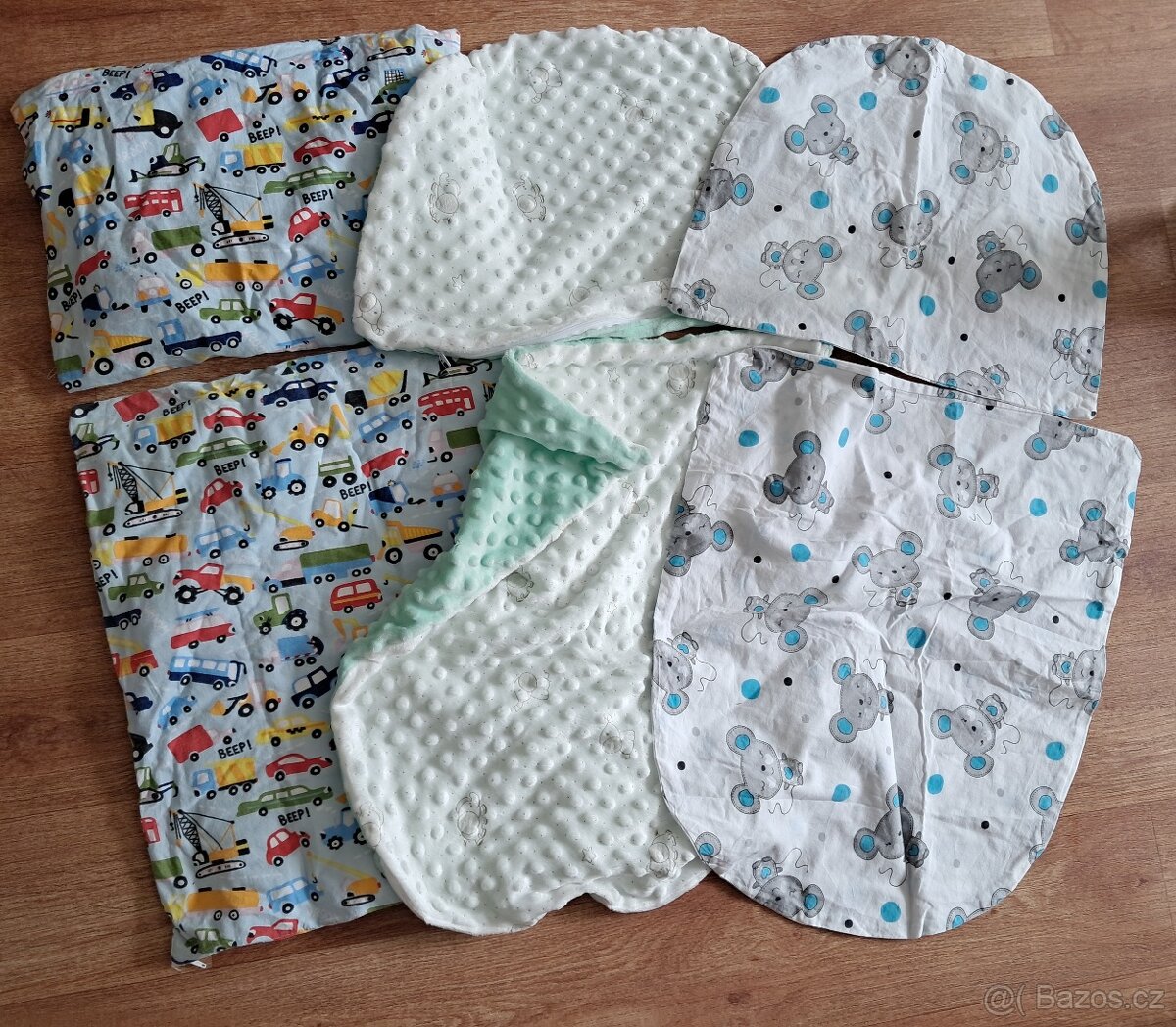 Dečky a polštářky do kolíbky /postýlky (3x set)