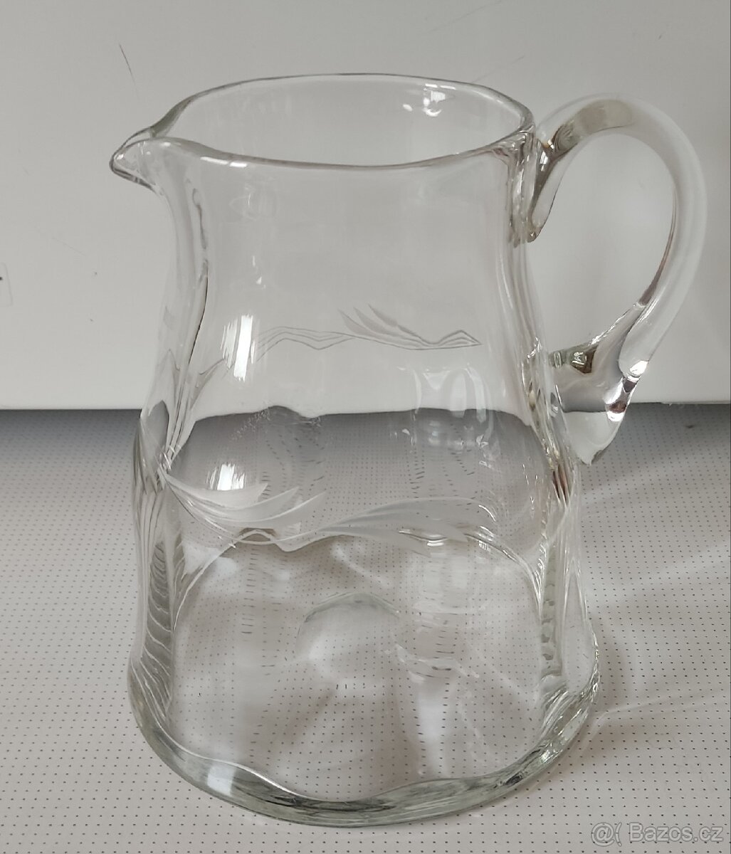 Starý skleněný džbán / 1,5L.