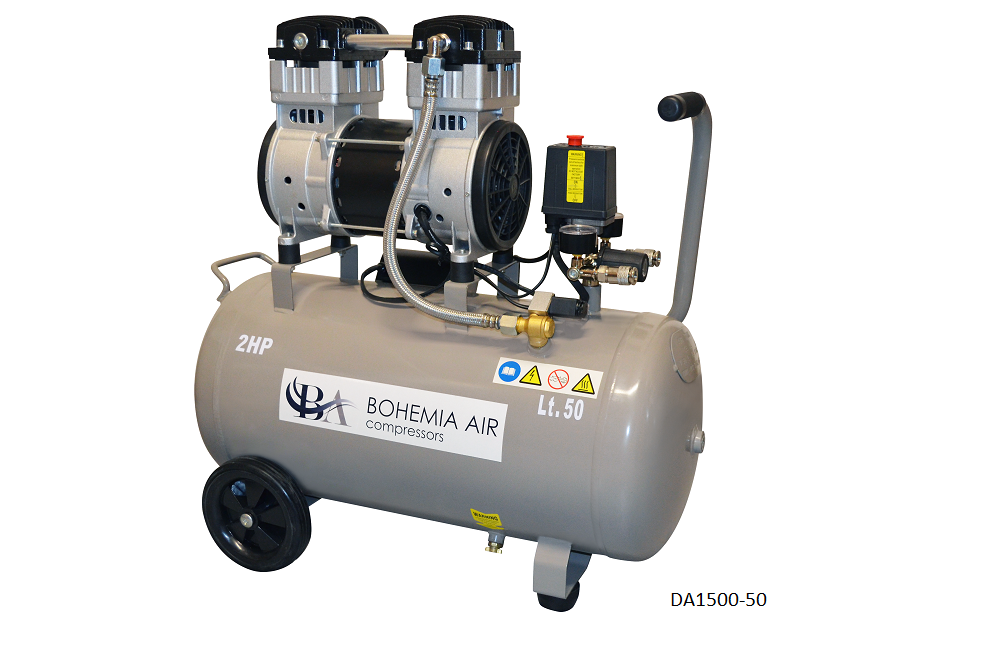 Tichý, bezolejový kompresor