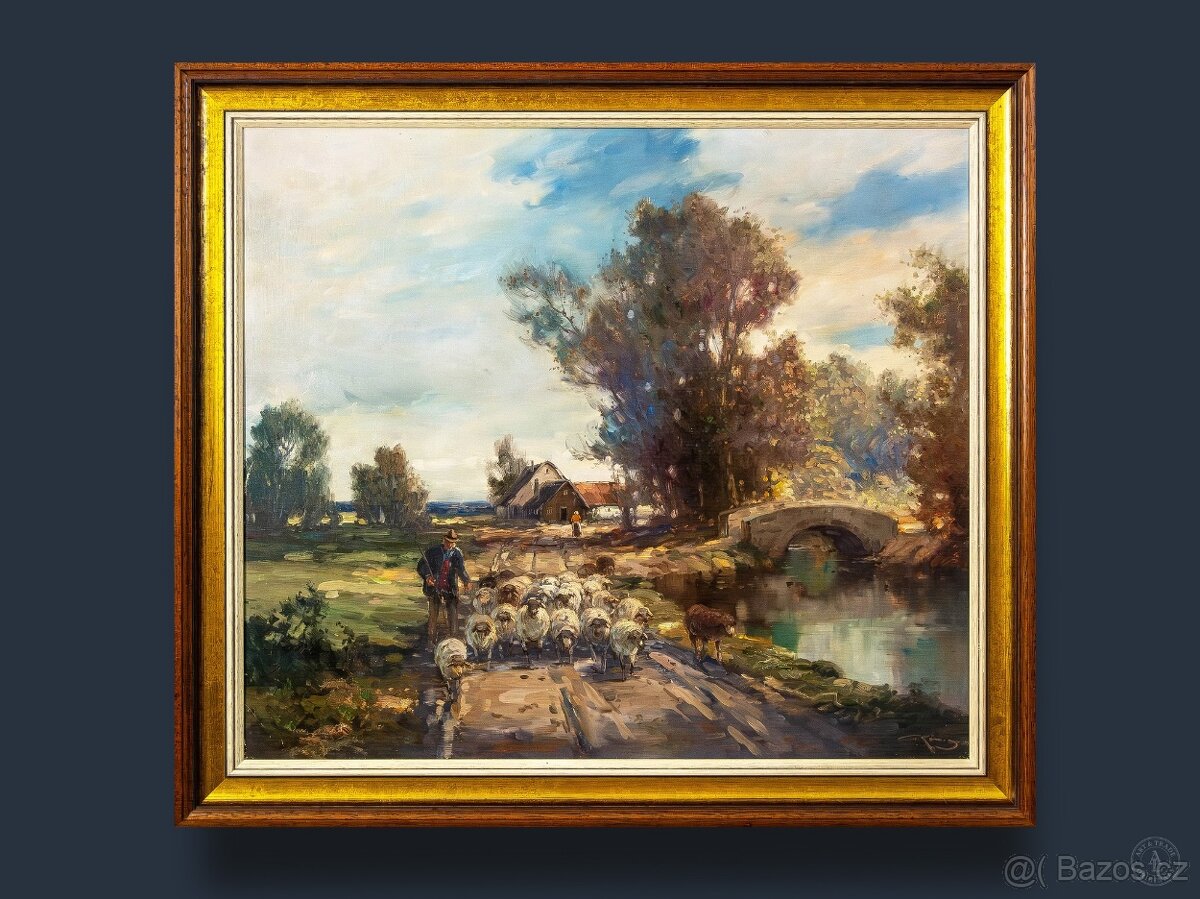 Venkovská krajina, G.König, 920 × 820 mm