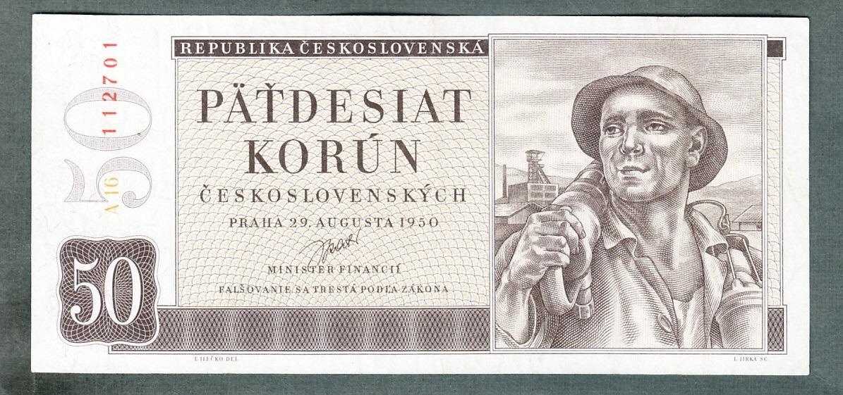 Staré bankovky 50 kčs 1950 pěkný stav